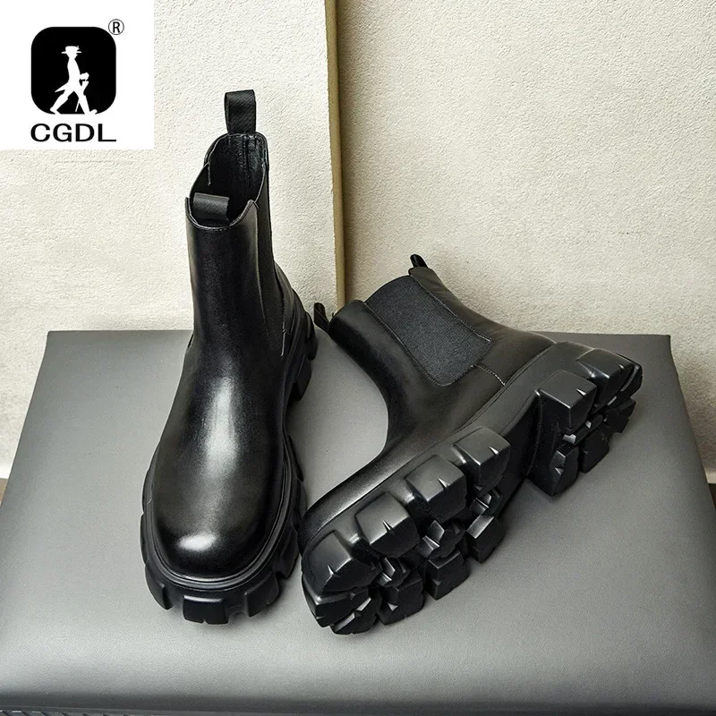 Men Formal Wear With Boots - Stivali da uomo con suola spessa